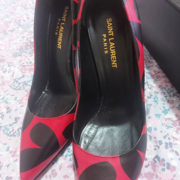 New YSL Heels women size 7.5 color Black And Red beautiful colors Feel Free - Picture 5 of 9